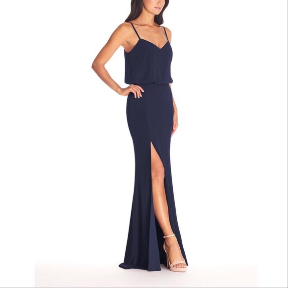 Dress the Population Gracelyn Blouson Hi Slit Gown - Picture 4 of 9